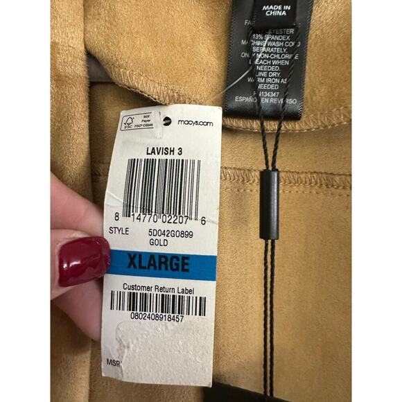 NWT INC International Concepts Women's Tan Faux Suede Draped Jacket Size XL - Picture 4 of 5